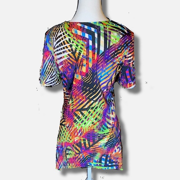 Women’s Large Animal Print Dopamine psychedelic Bright Sequins Lace Y2K Abstract - Picture 8 of 8